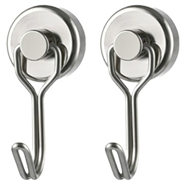 LifeShopping 可轉鉤 CAHW0113A 20mm 銀色 磁鐵掛勾 廚房收納  2個