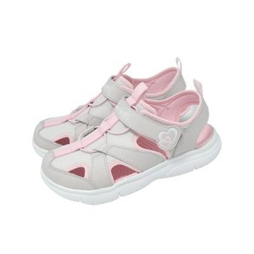 Skechers 涼拖鞋 Flex Splash 中大童 小朋友 灰 粉紅 魔鬼氈 漁夫涼鞋 303274LGYLP