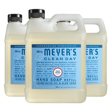 Mrs. Meyer's梅耶夫人 香氛洗手乳補充瓶-雨露975ml x3入
