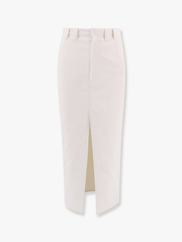 Cotton and linen skirt with diagonal motif - BRUNELLO CUCINELLI - gender_Woman