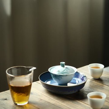 景德鎮琉璃紫茶盤日式禪意干泡臺深儲水壺承養壺墊茶道零配養壺托