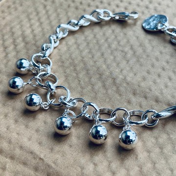 純銀 無限 圈圈 手鍊 可客製姓名 圓形 吊牌 S396