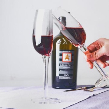 半杯紅酒杯水晶玻璃微醺高腳杯逃酒神器高顏值碰杯一輩子稀奇古怪