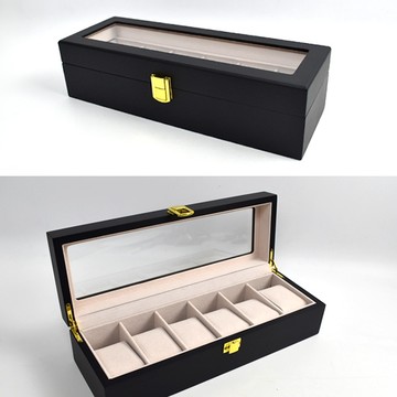 手錶收納盒 6格啞光黑漆面【NAWA188】