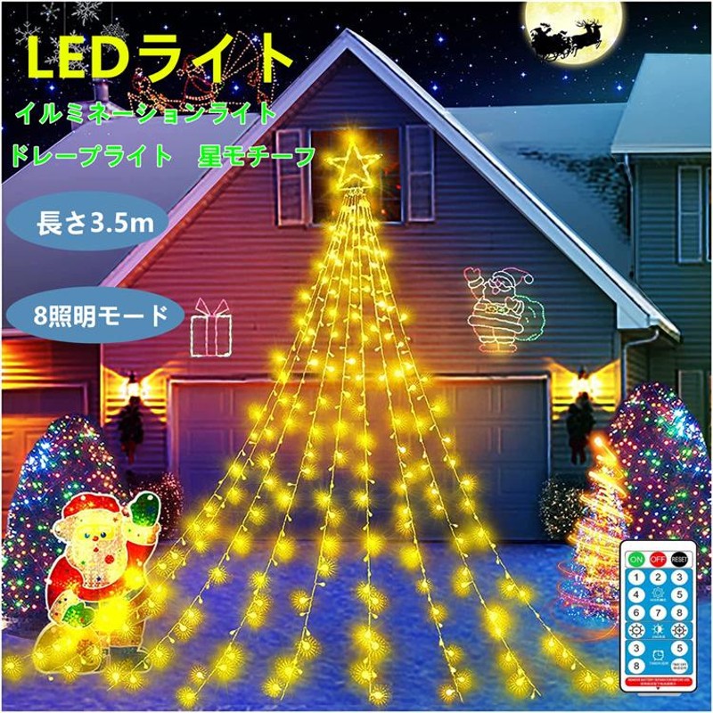 日本未発売 LEDイルミネーションライト 星 クリスマス イルミネーション