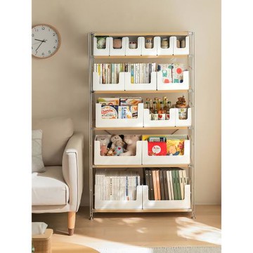 透明中學生裝書本收納箱純色白色帶輪帶蓋書籍收納盒教室整理神器