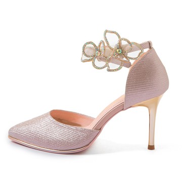 2WAY仙杜瑞拉繫踝婚鞋 香檳金 WD-01GD