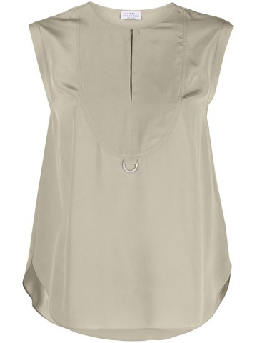 Brunello Cucinelli Sleeveless V-Neck Top