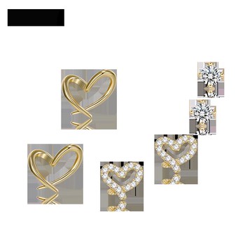 JRY韓國氣質耳環新款潮網紅純銀耳釘愛心六件套戚薇同款耳飾
