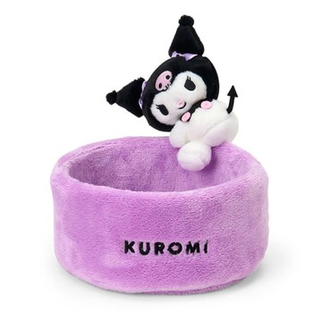 【震撼精品百貨】酷洛米_Kuromi~Sanrio 日本SANRIO三麗鷗 酷洛米絨毛造型收納盒-圓形趴姿款*31526