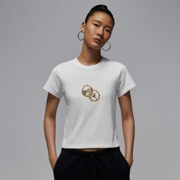 NIKE 短袖上衣 女 喬丹 短版 AS W J BRK SS TMID GX TEE ATW 白 IH2386-100