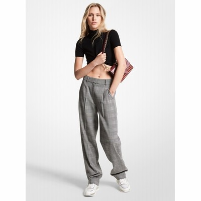 MICHAEL MICHAEL KORS コクーン テーラード パンツ ブラック/ホワイト 0 マイケル・コース