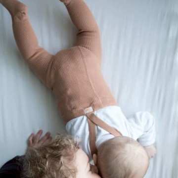 Silly Silas - 復古吊帶褲襪 - Light Brown - 0~2M