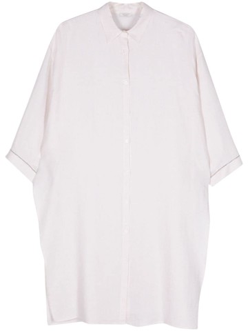 Peserico - bead-detail linen shirt - women - Linen/Flax - 46 - Neutrals