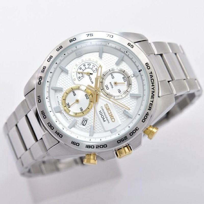 セイコー SEIKO 腕時計 クオーツ クロノグラフ 100M防水 日本製 