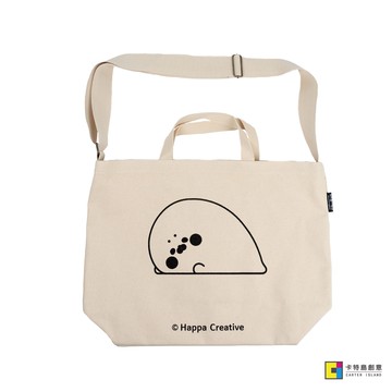 [無所事事小海豹] 小海豹印花手提肩背帆布包