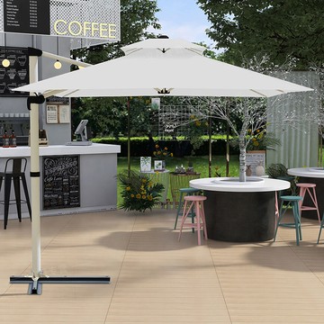 快速出貨 可開發票 戶外遮陽傘露天花園別墅庭院太陽傘室外奶茶店擺攤白色羅馬傘四腳