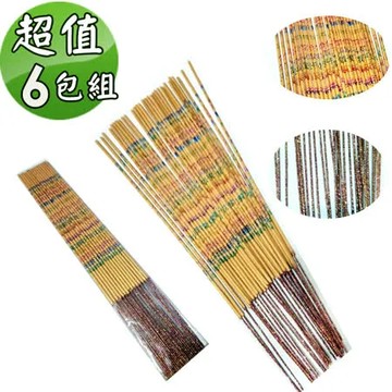 【金發財香品-過年招財】五彩燙金招財平安黃金貢香-6包組(迷你貢香)