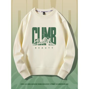 2025新款圓領衛衣男春秋薄款男士長袖衣服青少年休閑春季無帽外套