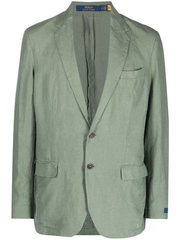 Polo Ralph Lauren - single-breasted blazer - men - Viscose/Linen/Flax - L - Green