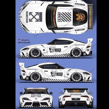 【車模水貼】火箭兔經典logo塗裝64車模改裝水貼diy手工創意車模水貼紙 車模改造 模型水貼