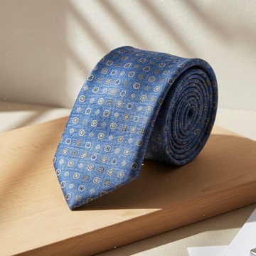 金方塊藍漸層領帶-藍金細節 低調有質感