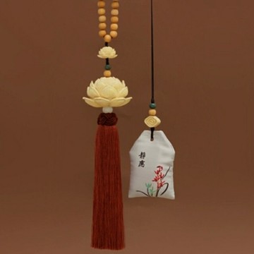 【巴黎精品】現貨+預購 汽車掛飾車內吊墜-一路平安福袋香囊蓮花汽車內飾10色a1bp45