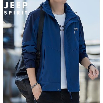 JEEP吉普三合一夾克男秋冬沖鋒衣外套防水透氣戶外登山露營兩件套