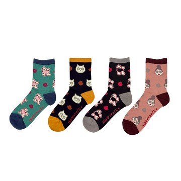 [快速出貨]【HAPPYFACE】 Emma Family 怪可愛中筒襪 (HE0192)