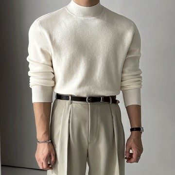 正韓俐落保暖彈力半高領針織上衣 12色 YUPPIE 預購商品 1216