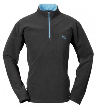 男竹碳刷毛保暖上衣-黑