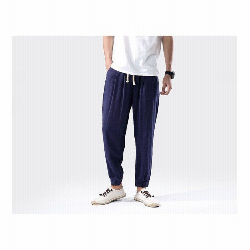 54%OFF!】 XL パンツ ワイドパンツ ブラック 白黒 薄手 総柄 メンズ