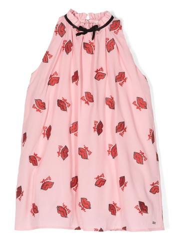 SONIA RYKIEL ENFANT - lips motif print sleeveless dress - kids - Polyester/Viscose - 8 yrs - Pink