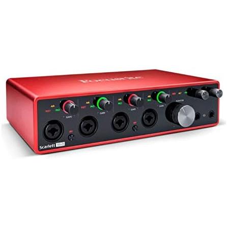 Focusrite Scarlett 18i8 3rd Gen 18x8 USB Audio Interface Bundle with Knox Gear 25 ft. XLR Cables and 4-Inch TRS Cables (5 It