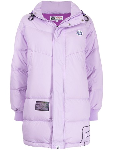 AAPE BY *A BATHING APE® - hooded padded coat - women - Nylon - XXS - Purple