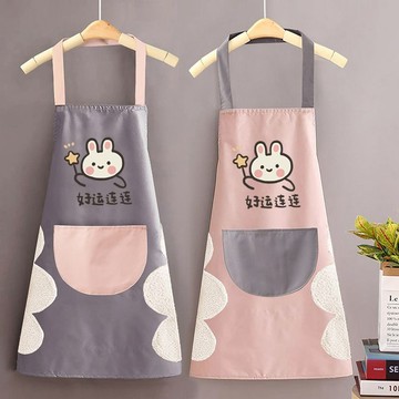 【店鋪熱銷】時尚新款防水防油圍裙家用廚房做飯男女工作服可愛定製圍腰印字 NECV 萬嘉