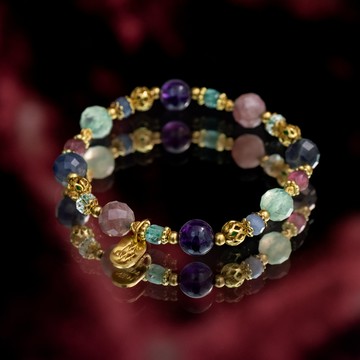 無敵方程式｜粉晶堇青石手鍊 C1474