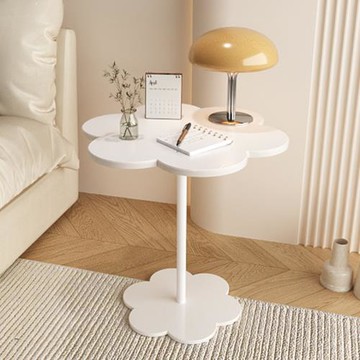 沙發邊幾小戶型2024年新款茶幾奶油風邊幾輕奢風可移動花朵床頭柜