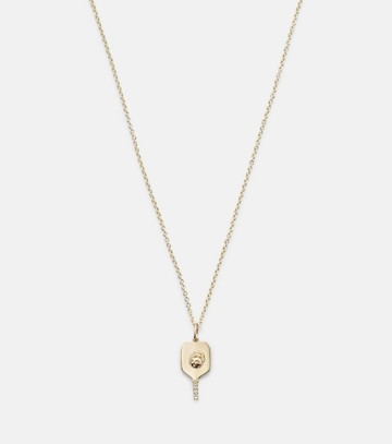 Sydney Evan Pickleball 14kt gold pendant necklace with diamonds