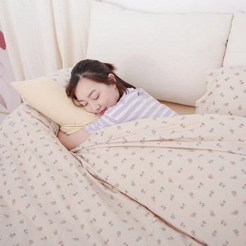 (單人)UMORFIL膠原蛋白狐狸剪花寢具組-點點棕∣三件組