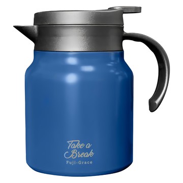 FUJI-GRACE 富士雅麗 304不鏽鋼咖啡保溫壺 真空斷熱保溫保冰  1個  藍色 + 黑色  1L