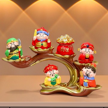 🔜 快速出貨 🔜『LINE禮物獨家』【招財貓的家】2.5寸風生水起置物架五路財神6件組＃CAT113  生日禮物 開業禮物 開運 招財 喬遷禮物 交換禮物