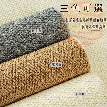 客製化防貓抓仿劍麻新款日式地毯地墊 寵物地毯 貓抓墊 免洗可擦 加厚防滑地毯 陽臺沙發書房地毯 純色臥室地墊滿鋪地墊地毯