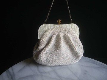 【老時光 OLD-TIME】早期台灣製手工製貴夫人珠珠包