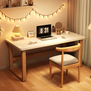 書桌 實木腿電腦桌台式簡約辦公桌椅組合家用書桌臥室學生學習寫字桌子 幸福驛站