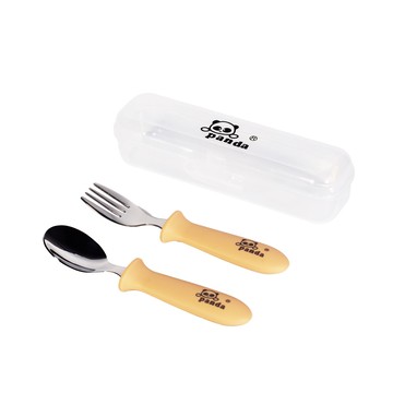 【附外出收納盒】Panda 安心防滑兒童餐具組 (顏色隨機)