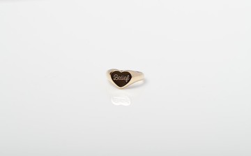 心型圖章尾戒-真金14k、18k