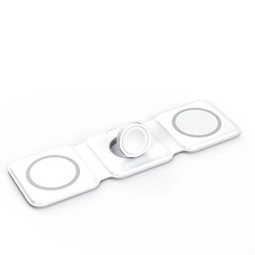 新品三合一折疊無線充電器15W手機耳機手表磁吸無線快充支架【北歐家居生活】