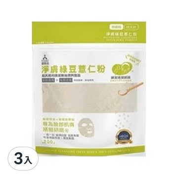 j-start 淨膚綠豆粉  天然溫和清潔  200g  3入