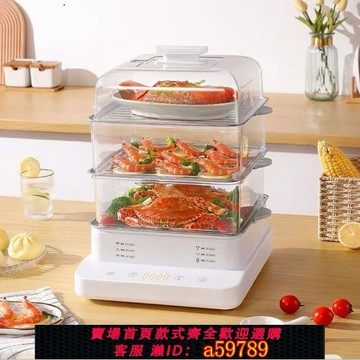 【台灣公司 可打統編】Electric Stea智能電蒸籠220V110V伏電蒸鍋預約定時出口美加日臺